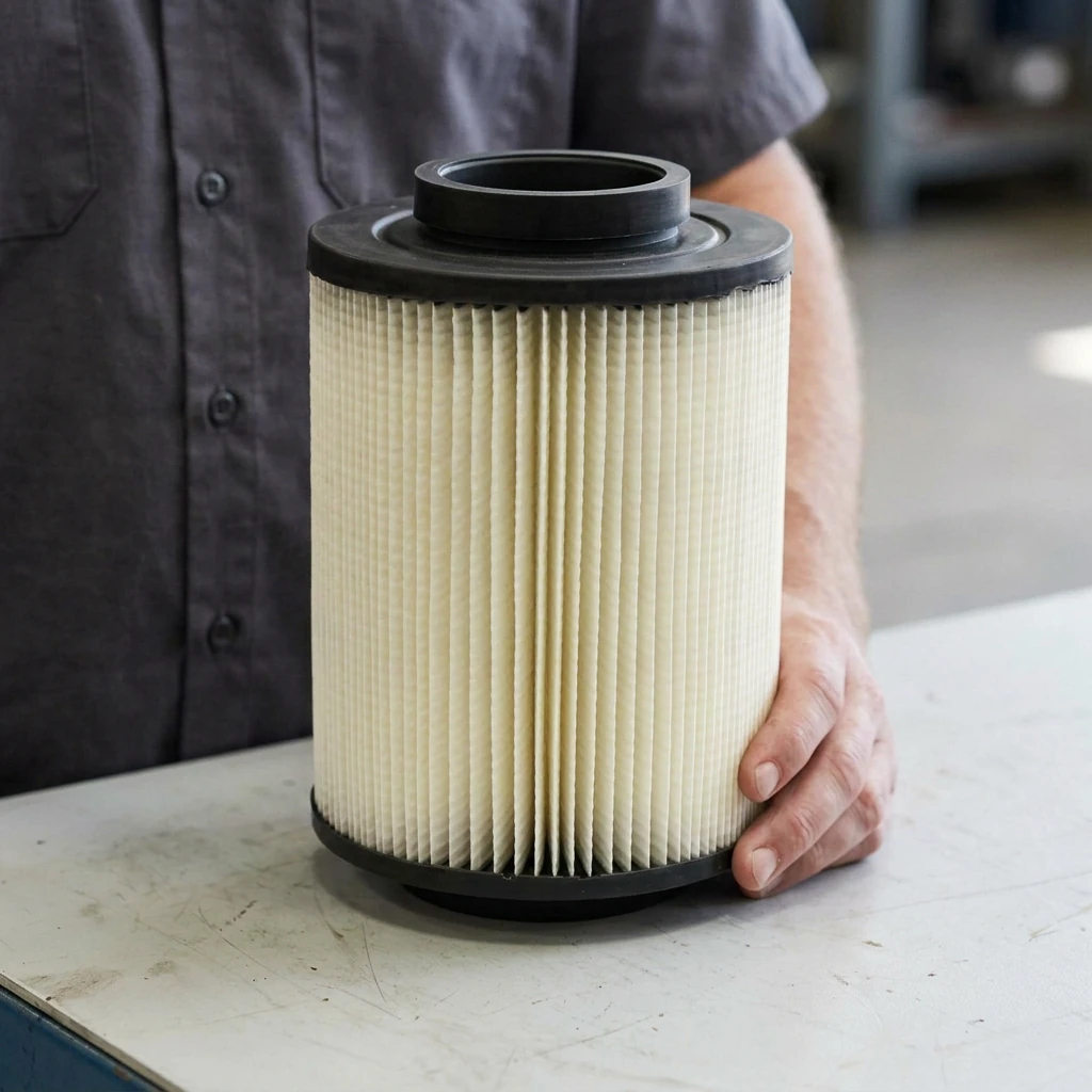 Illustrative inspection of a separate cylindrical replacement air-filter element